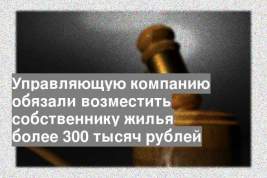 Управляющую компанию обязали возместить собственнику жилья более 300 тысяч рублей