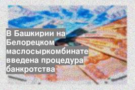 В Башкирии на Белорецком маслосыркомбинате введена процедура банкротства