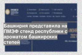 Башкирия представила на ПМЭФ стенд республики с ароматом башкирских степей