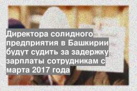 Директора солидного предприятия в Башкирии будут судить за задержку зарплаты сотрудникам с марта 2017 года