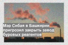 Мэр Сибая в Башкирии пригрозил закрыть завод буровых реагентов