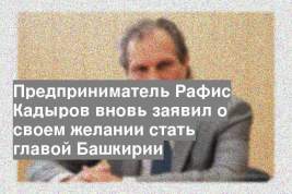 Предприниматель Рафис Кадыров вновь заявил о своем желании стать главой Башкирии