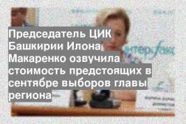 Председатель ЦИК Башкирии Илона Макаренко озвучила стоимость предстоящих в сентябре выборов главы региона