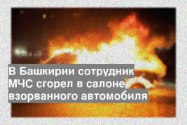В Башкирии сотрудник МЧС сгорел в салоне взорванного автомобиля