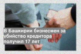 В Башкирии бизнесмен за убийство кредитора получил 17 лет