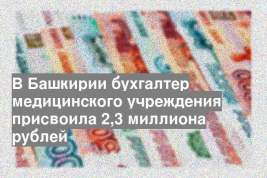 В Башкирии бухгалтер медицинского учреждения присвоила 2,3 миллиона рублей