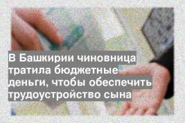 В Башкирии чиновница тратила бюджетные деньги, чтобы обеспечить трудоустройство сына