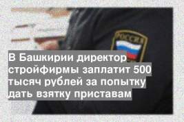 В Башкирии директор стройфирмы заплатит 500 тысяч рублей за попытку дать взятку приставам