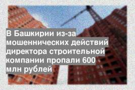 В Башкирии из-за мошеннических действий директора строительной компании пропали 600 млн рублей