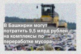 В Башкирии могут потратить 9,5 млрд рублей на комплексы по переработке мусора