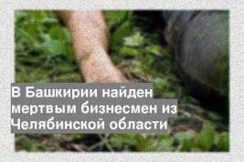 В Башкирии найден мертвым бизнесмен из Челябинской области