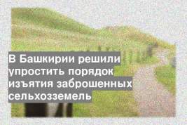 В Башкирии решили упростить порядок изъятия заброшенных сельхозземель