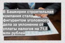 В Башкирии строительная компания стала фигурантом уголовного дела за уклонение от уплаты налогов на 71,5 млн рублей