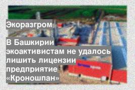 В Башкирии экоактивистам не удалось лишить лицензии предприятие «Кроношпан»