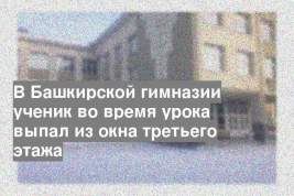 В Башкирской гимназии ученик во время урока выпал из окна третьего этажа