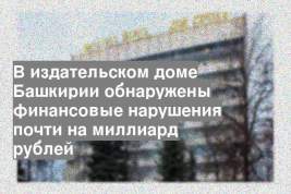 В издательском доме Башкирии обнаружены финансовые нарушения почти на миллиард рублей