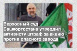 Верховный суд Башкортостана утвердил активисту штраф за акцию против опасного завода